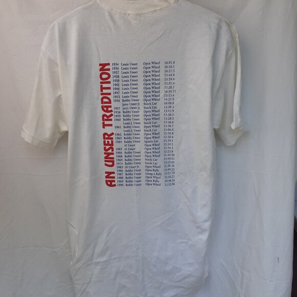 NOS 1992 Robby & Bobby Unser Pikes Peak Race to the Clouds XL White T-Shirt - Picture 9 of 10